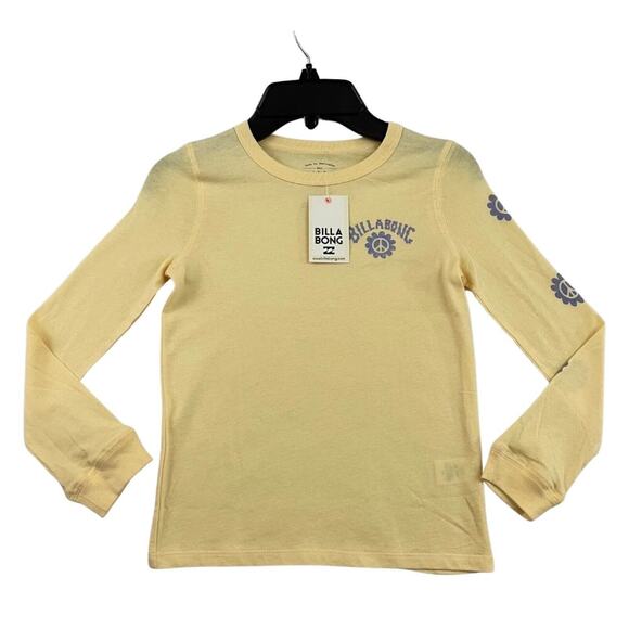 Billabong Peace Be The Journey Thermal Shirt XXS Yellow Long Sleeve NWT - Picture 9 of 10